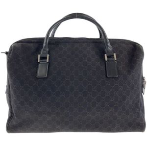 Gucci Vintage, Pre-owned, Dames, Bruin, ONE Size, Leer, Pre-owned Canvas travel-bags