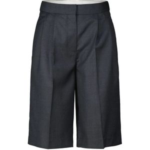 Loulou Studio, Korte broeken, Dames, Grijs, S, Wol, Wollen Bermuda Shorts met Hoge Taille