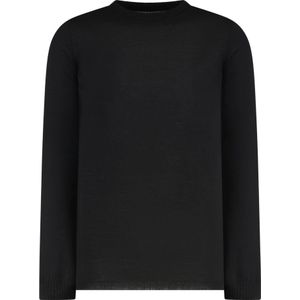 Rick Owens, Truien, Heren, Zwart, S, Wol, Geribbelde Crew-Neck Wollen Trui