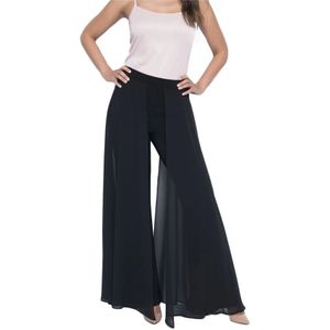 Frank Lyman, Broeken, Dames, Zwart, L, Chiffon, Chiffon Overlay Pantalon
