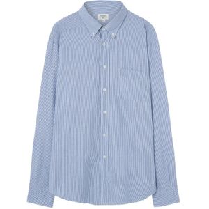 Hartford, Overhemden, Heren, Blauw, XL, Gestreept herenshirt met borstzak