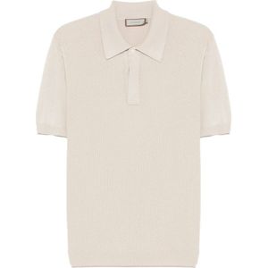 Canali, Tops, Heren, Beige, L, Beige Button-Up Sweater