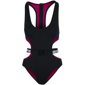 Diesel, Badkleding, Dames, Zwart, S, Badpak met ritssluiting aan de voorkant