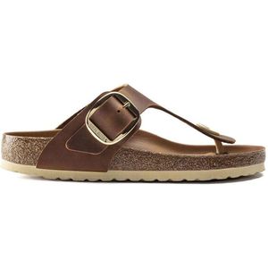 Birkenstock, Schoenen, Dames, Bruin, 36 EU, Leer, Gizeh grote sandalen