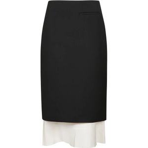 Róhe, Rokken, Dames, Zwart, M, Wol, Elegante Zwarte Wollen Lange Rok