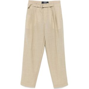 Jacquemus, Broeken, Heren, Bruin, S, Beige Broek met Riem
