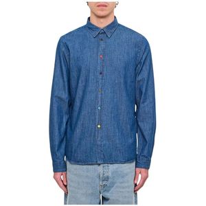 Paul Smith, Overhemden, Heren, Blauw, S, Denim, Multicolor Denim Shirt met Knopen
