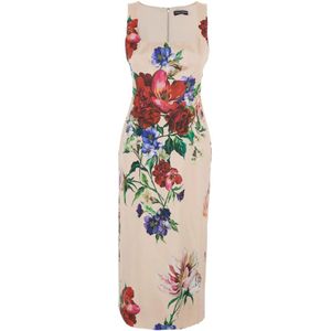 Dolce & Gabbana, Kleedjes, Dames, Veelkleurig, S, Multikleur Longuette Jurk Look 15