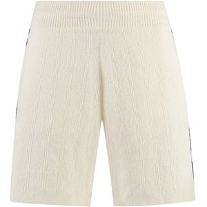Golden Goose, Korte broeken, Dames, Beige, M, Katoen, Gebreide Casual Shorts