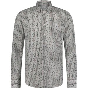 State of Art, Overhemden, Heren, Grijs, 3Xl, Katoen, Grijze katoenen shirt met print
