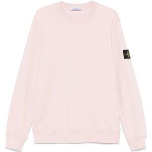Stone Island, Sweatshirts & Hoodies, Heren, Roze, M, Katoen, Roze Sweatshirt Stijlvolle Casual Kleding