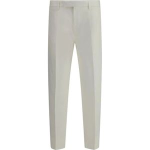 Ermenegildo Zegna, Broeken, Heren, Beige, L, Katoen, Stijlvolle Chino Broek met Ritsluiting