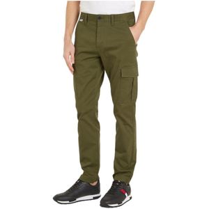 Tommy Hilfiger, Broeken, Heren, Groen, W30 L32, Katoen, Cargo Broek Austin