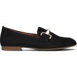 Gabor, Schoenen, Dames, Zwart, 36 EU, Suède, Zwarte Loafer 211 met Gouden Horsbit
