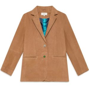 Maliparmi, Jassen, Dames, Bruin, S, Suède, Suède Kameel Jas