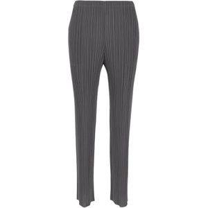Issey Miyake, Broeken, Dames, Grijs, XL, Slim-fit Broeken