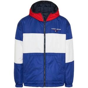 Tommy Hilfiger, Jassen, Heren, Blauw, 2Xl, Polyester, Omkeerbare Gewatteerde Jas