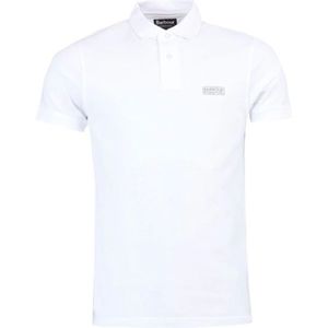 Barbour, Tops, Heren, Wit, S, Katoen, Contrast Finish Katoen Jersey Polo Shirt