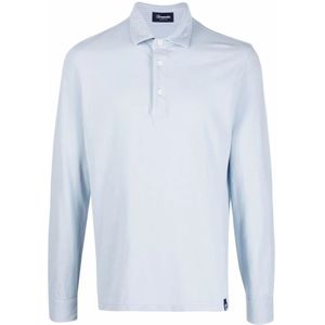 Drumohr, Tops, Heren, Groen, XL, Katoen, Groen Poloshirt met Lange Mouwen