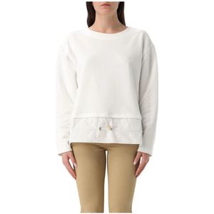 Fay, Sweatshirts & Hoodies, Dames, Wit, M, Gelaagde Pullover Sweatshirt