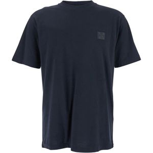Stone Island, Tops, Heren, Blauw, XL, Katoen, Jersey Basic T-shirts en Polos