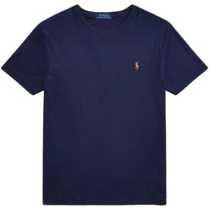 Polo Ralph Lauren, Tops, Heren, Blauw, 2Xl, Leer, Custom Slim Fit T-Shirt