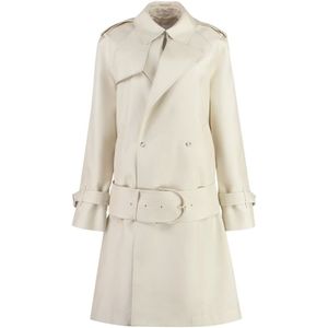 Burberry, Mantels, Dames, Beige, S, Polyester, Zijdenmix Trenchcoat