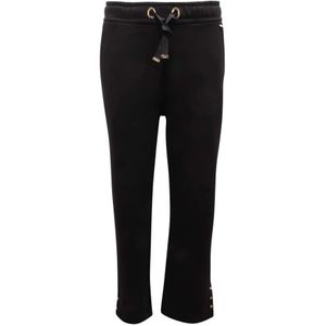 Herno, Broeken, Dames, Zwart, XS, Wijde sweatpants met fleecevoering