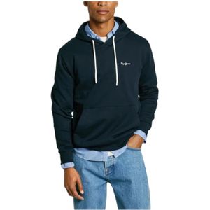 Pepe Jeans, Sweatshirts & Hoodies, Heren, Blauw, S, Katoen, Klassieke Moderne Sweater