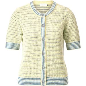 Rich & Royal, Truien, Dames, Geel, M, Polyester, Gestreepte Badstof Vest