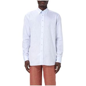 Etro, Overhemden, Heren, Grijs, 5Xl, Blauwe Paisley Overhemd voor Mannen