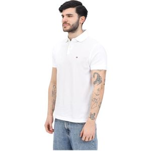 Tommy Hilfiger, Tops, Heren, Wit, S, Katoen, 1985 Collection Regular Fit Piqué Polo T-shirt