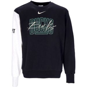 Nike, Sweatshirts & Hoodies, Heren, Veelkleurig, XL, Katoen, Milwaukee Bucks Crewneck Sweatshirt