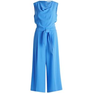 Betty & Co, Jumpsuits & Playsuits, Dames, Blauw, S, Jumpsuit met watervalhalslijn