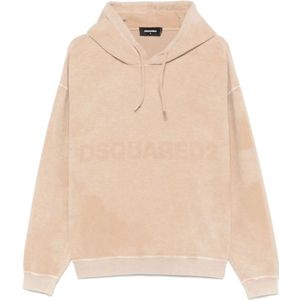 Dsquared2, Sweatshirts & Hoodies, Heren, Beige, M, Heren Zand Sweater