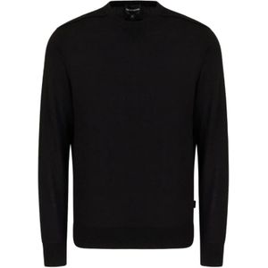Emporio Armani, Truien, Heren, Zwart, 2Xl, Wol, ASV Lyocell en wolblend trui