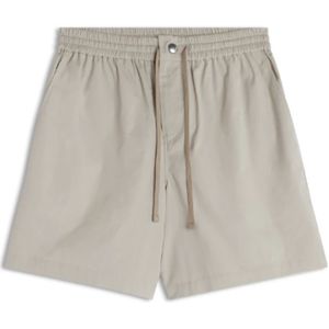 Maison Kitsuné, Korte broeken, Heren, Beige, XL, Katoen, Katoenen Bermuda Shorts met Drukknoopsluiting