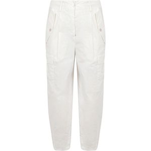 Alessia Santi, Broeken, Dames, Wit, S, Katoen, Cargo broek met hoge taille