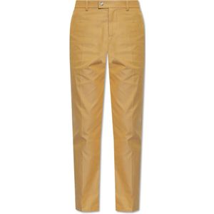 Burberry, Broeken, Heren, Geel, L, Katoen, Plooitjesbroek