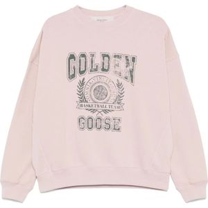 Golden Goose, Sweatshirts & Hoodies, Dames, Roze, S, Katoen, Grijze en Groene Sweater