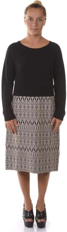 Max Mara, Kleedjes, Dames, Zwart, M, Wol, Badia Gebreide Jurk