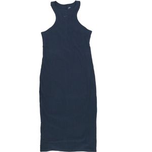 Nike, Kleedjes, Dames, Blauw, XS, Katoen, Geribde Midi-jurk zonder mouwen