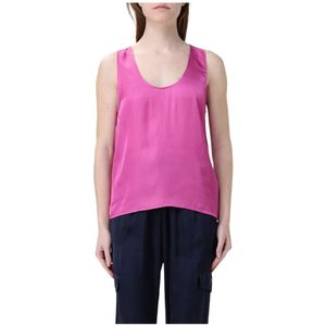 Liu Jo, Tops, Dames, Roze, S, Blauwe Zijden Tanktop