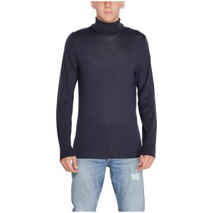 Calvin Klein, Truien, Heren, Blauw, XL, Wol, Merino Wol Coltrui Trui