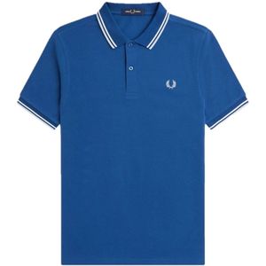 Fred Perry, Tops, Heren, Blauw, M, Katoen, Slim Fit Twin Tipped Polo