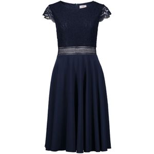 vera mont, Kleedjes, Dames, Blauw, L, Kanten Avondjurk Elegant Model