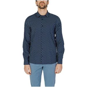 Antony Morato, Overhemden, Heren, Blauw, XS, Katoen, Lange Mouw Viscose Katoenen Shirt