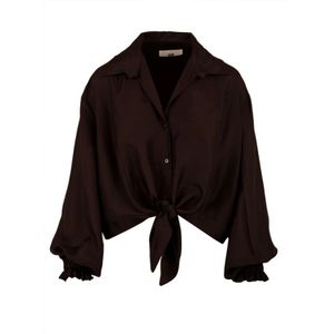 Solotre, Blouses & Shirts, Dames, Bruin, S, Bruine Damesoverhemd