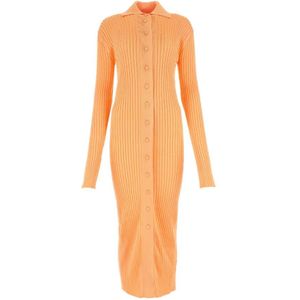 Jil Sander, Kleedjes, Dames, Oranje, S, Pastel Oranje Overhemdjurk