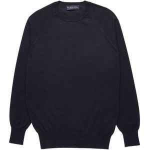 Brooks Brothers, Truien, Heren, Blauw, S, Katoen, Katoenen en Kasjmier Sweatshirt